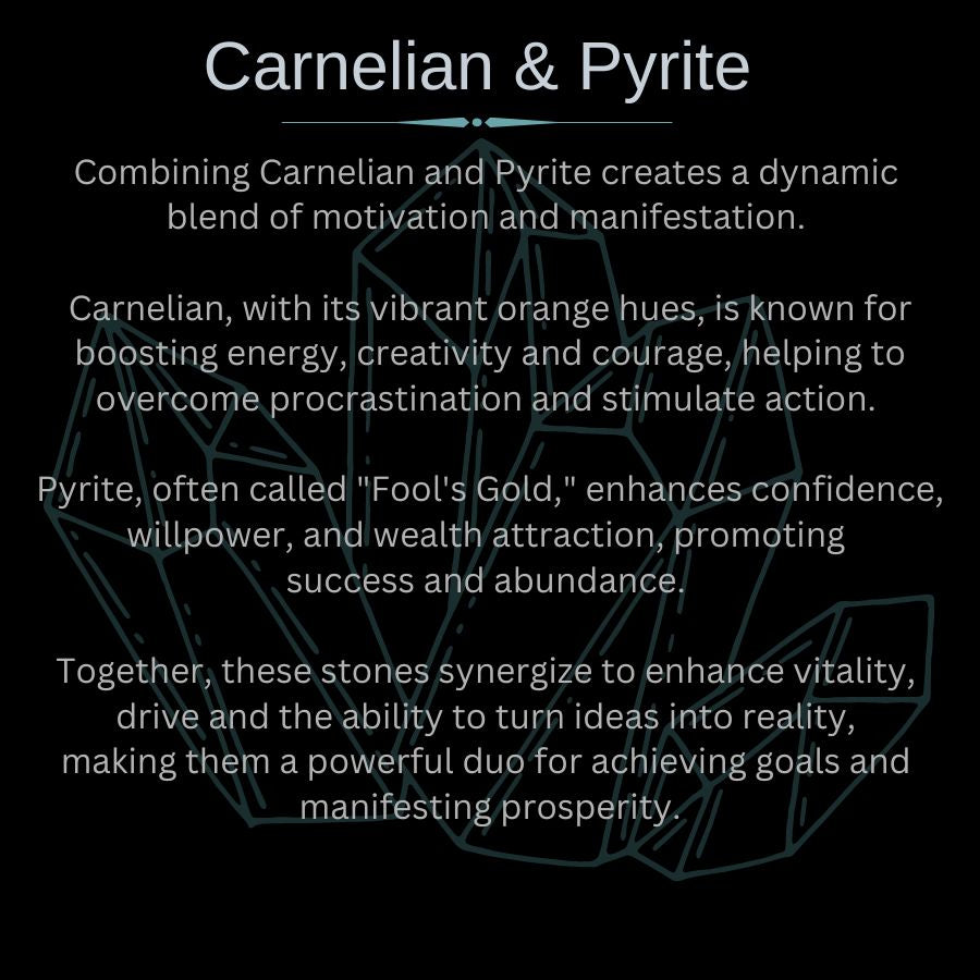 carnelian and pyrite stone meaning card