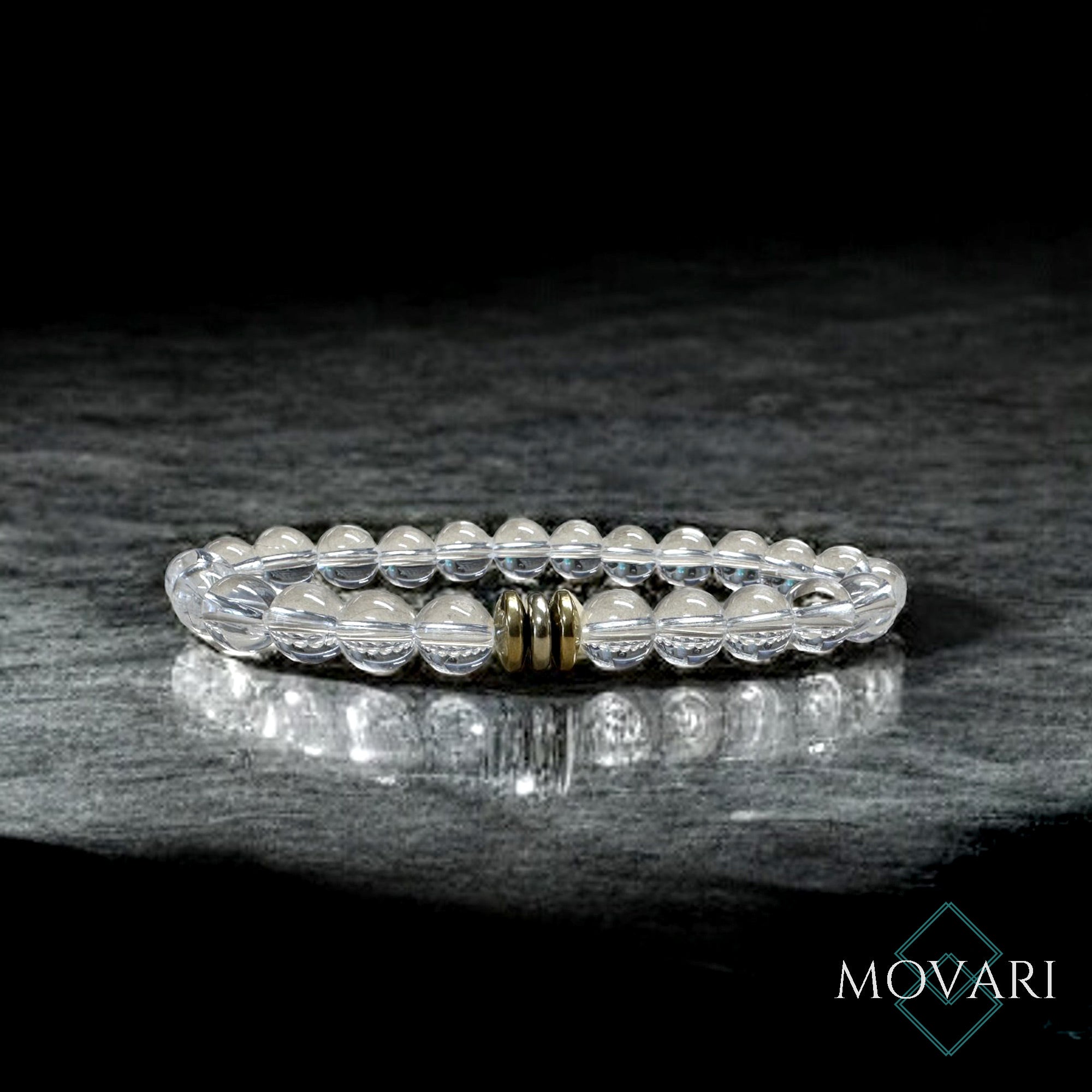 Clear AAA Peruvian Quartz Pyrite Steel Bead Bracelet For Men Health