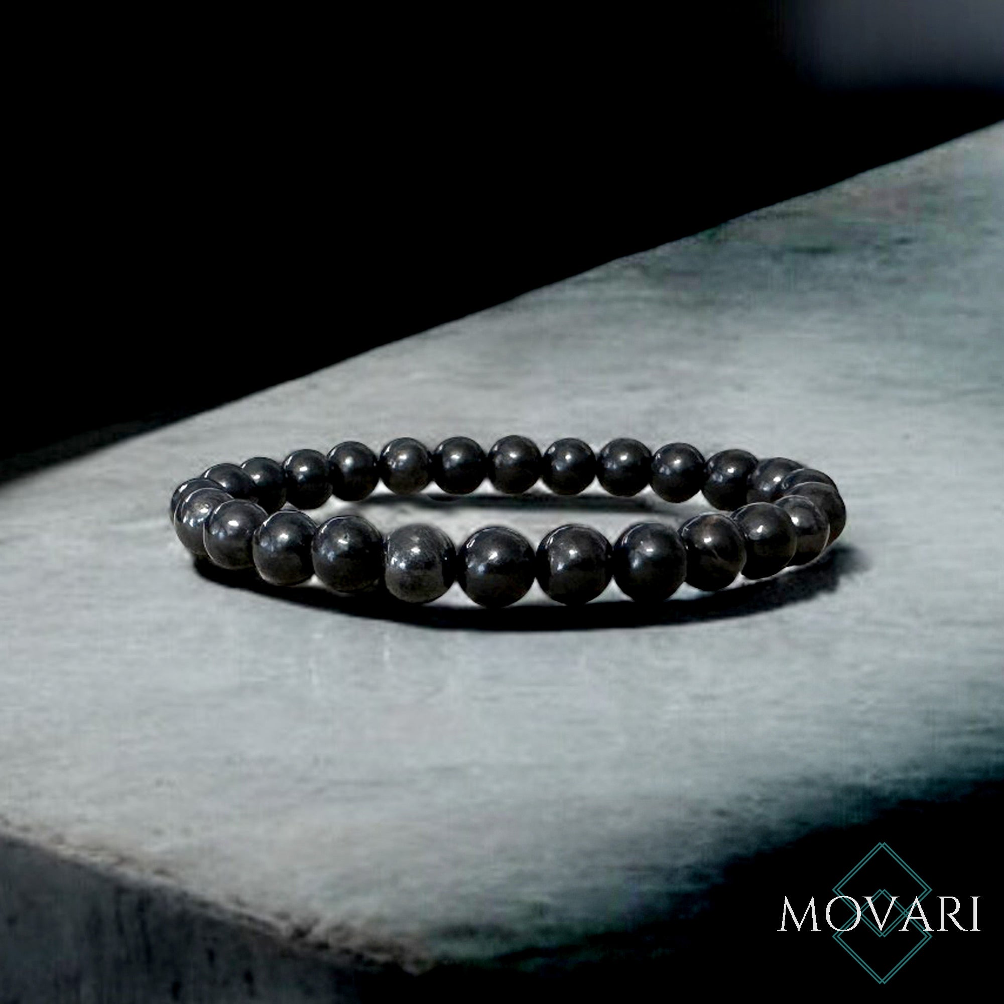 Shungite mens Bead Bracelet