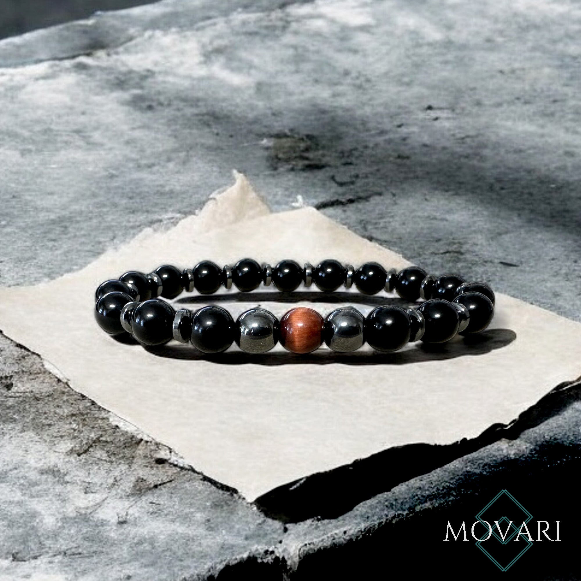 mens Beaded Bracelet Red Tiger's Eye Stylish Gift