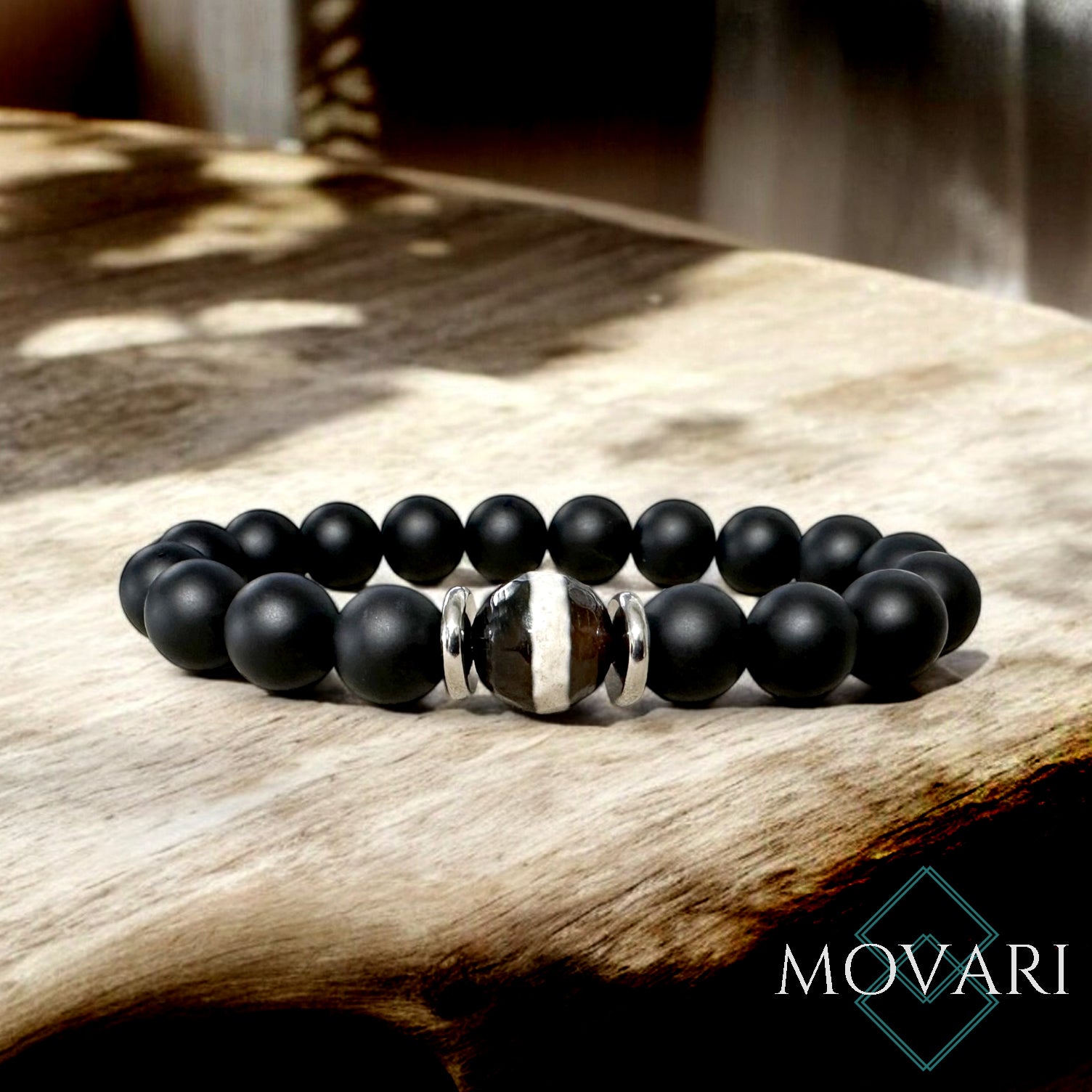 Tibetan 10mm Dzi Agate Stretch Bracelet For Men Zen Natural Crystal