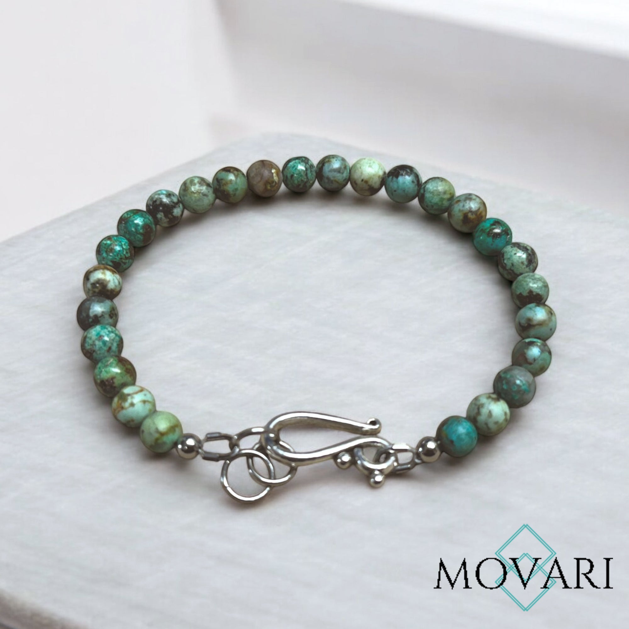 Turquoise Bracelet 6mm Bohemian Style Adjustable Bracelet December Birthday