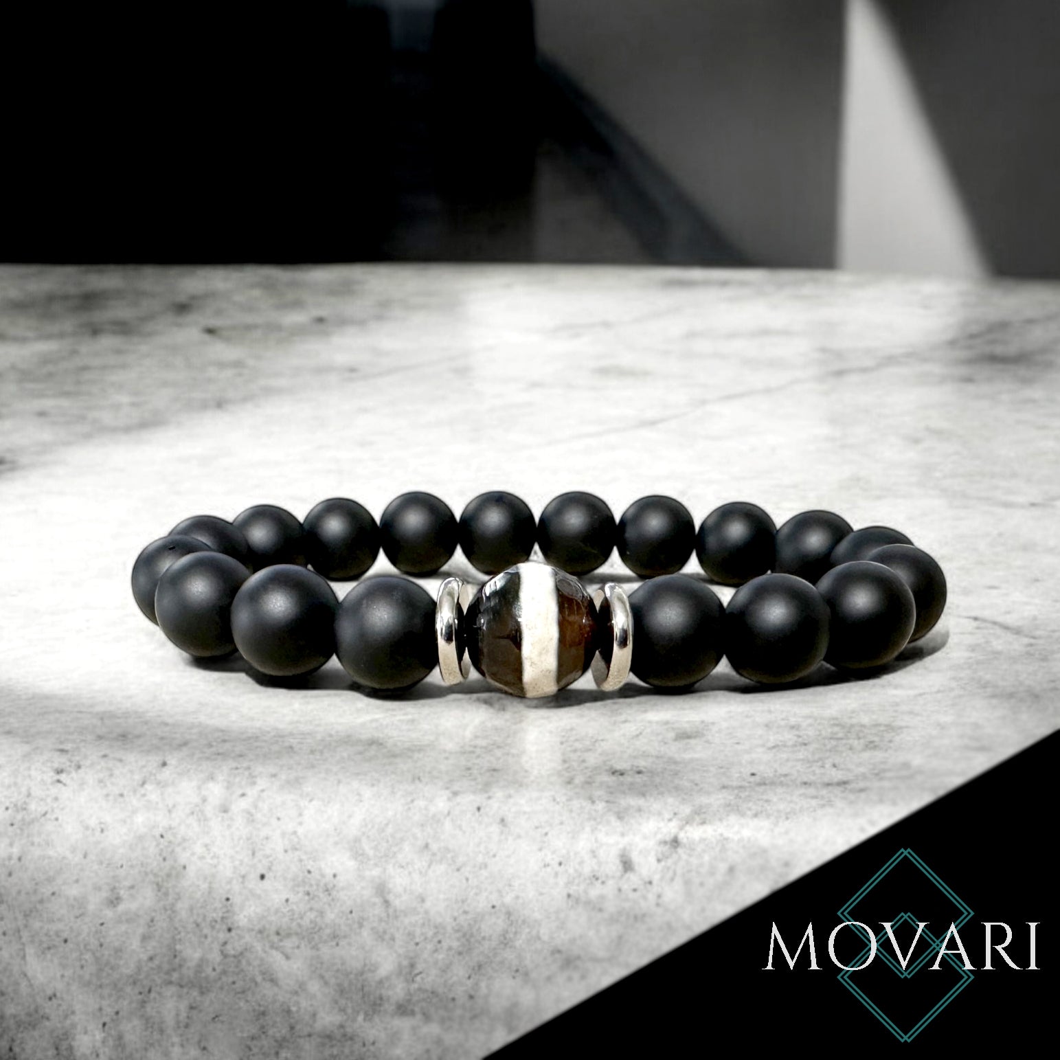 Tibetan 10mm Dzi Agate Stretch Bracelet For Men Zen Natural Crystal