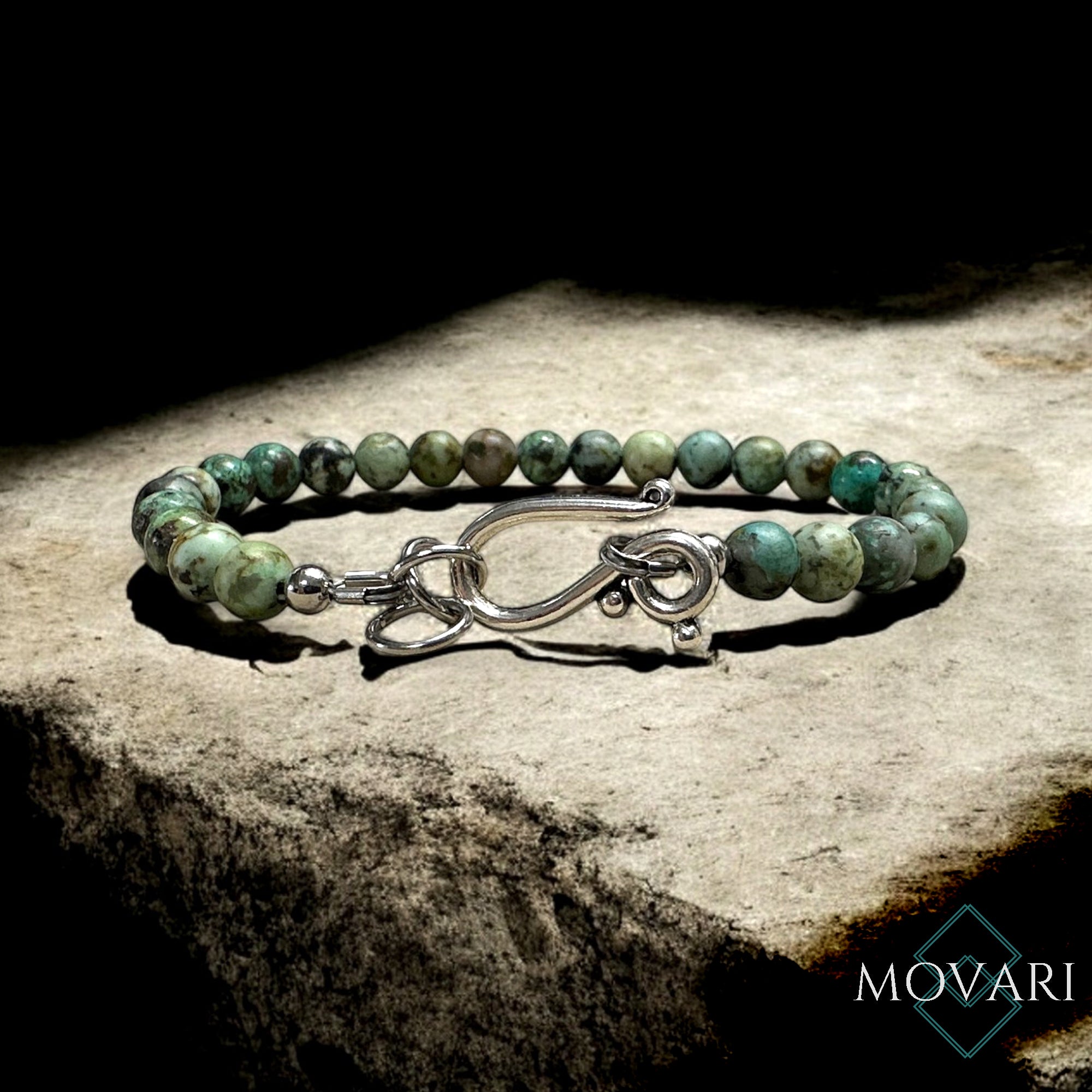 Turquoise Bracelet 6mm Bohemian Style Adjustable Bracelet December Birthday