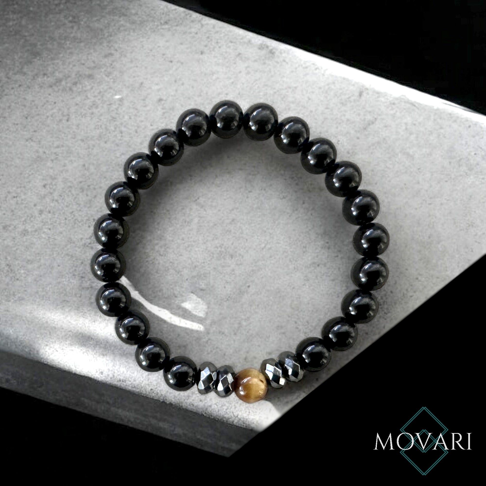 Mens Bracelet Obsidian on counter