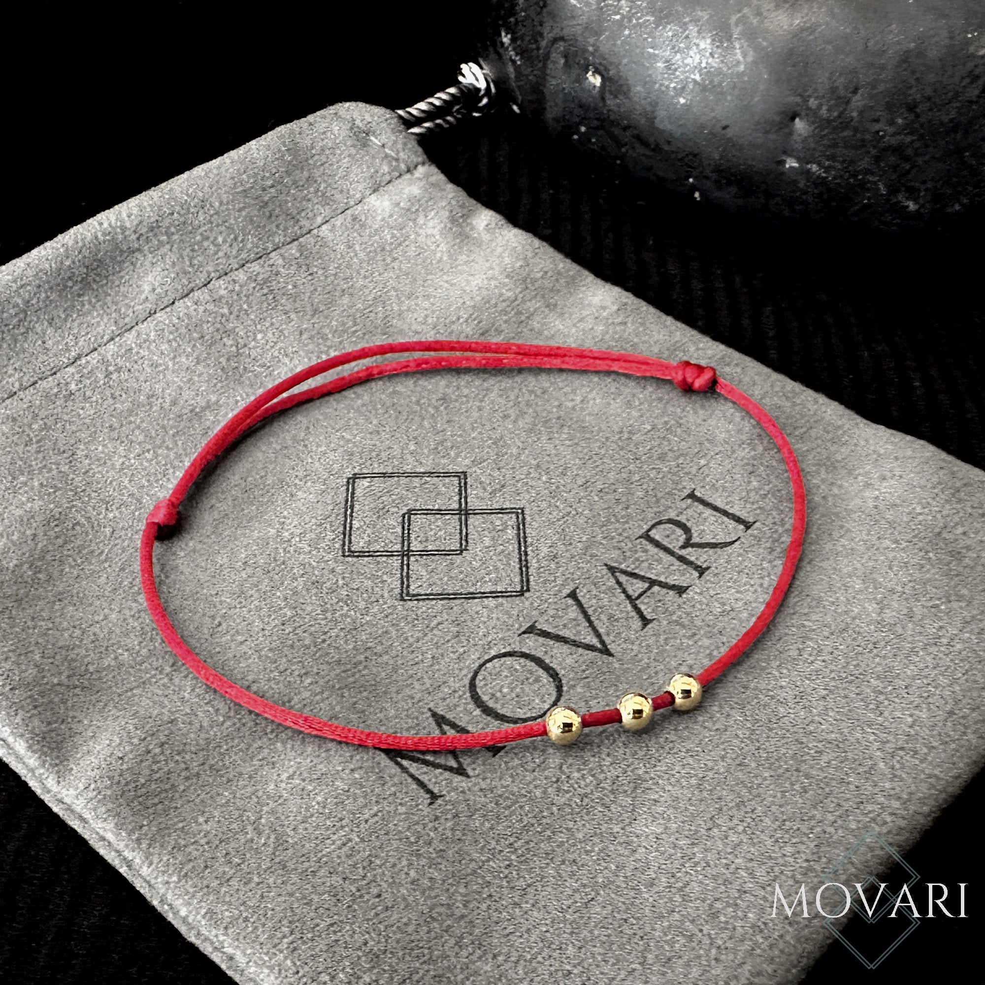 Kabbalah Bracelet Red String 14k Gold 3 Bead Amulet Luck And Protection