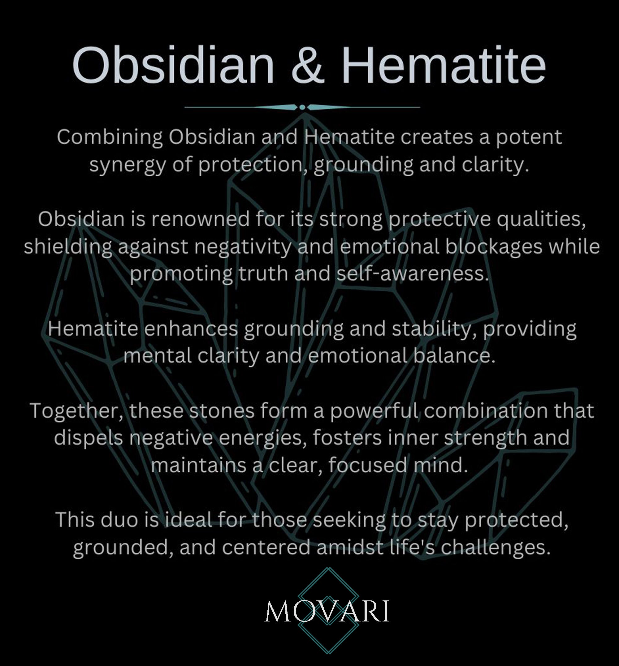 Bracelet Stacking Set For Men 6mm Obsidian And Hematite