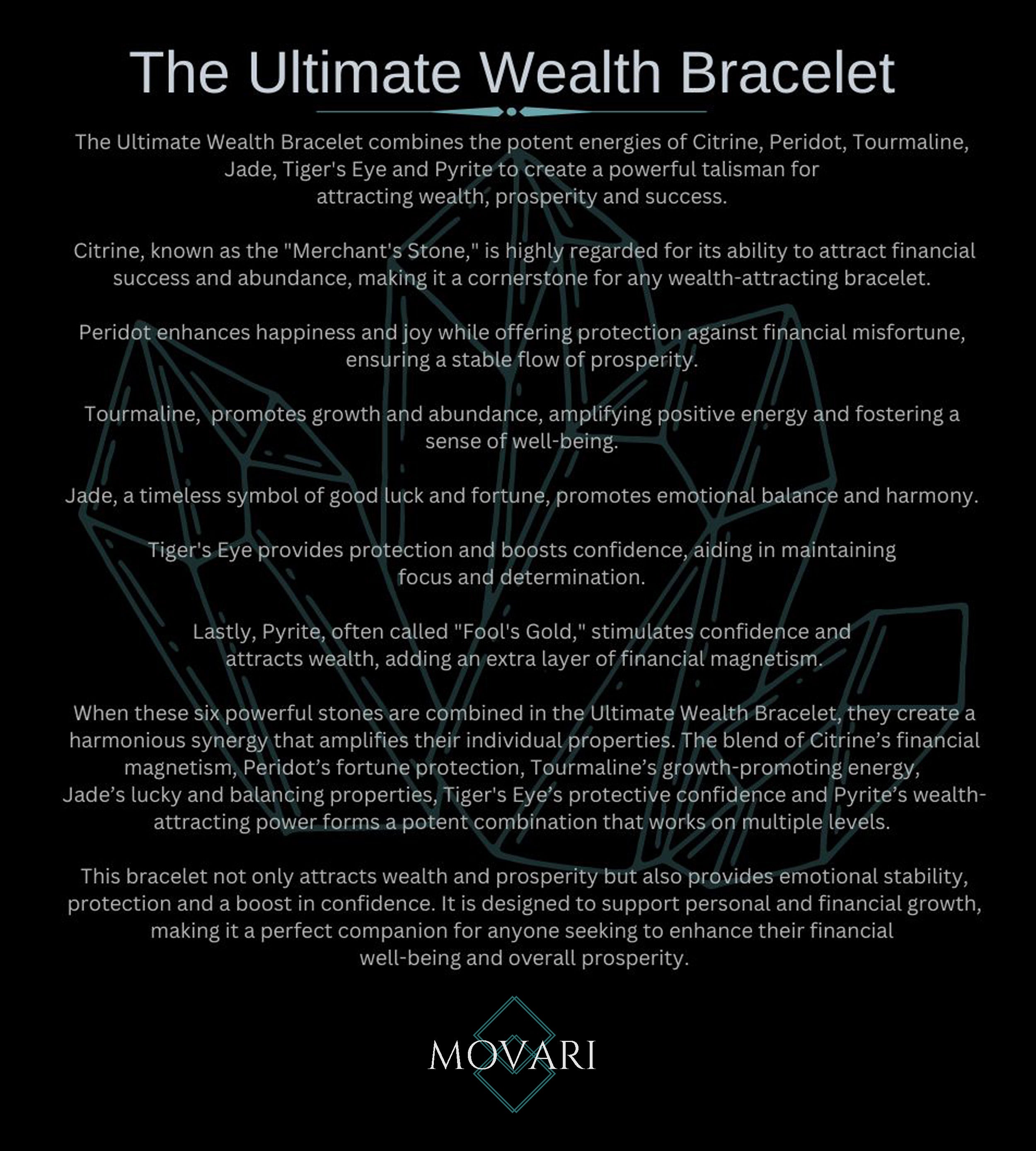 ultimate wealth bracelet stone meaning card