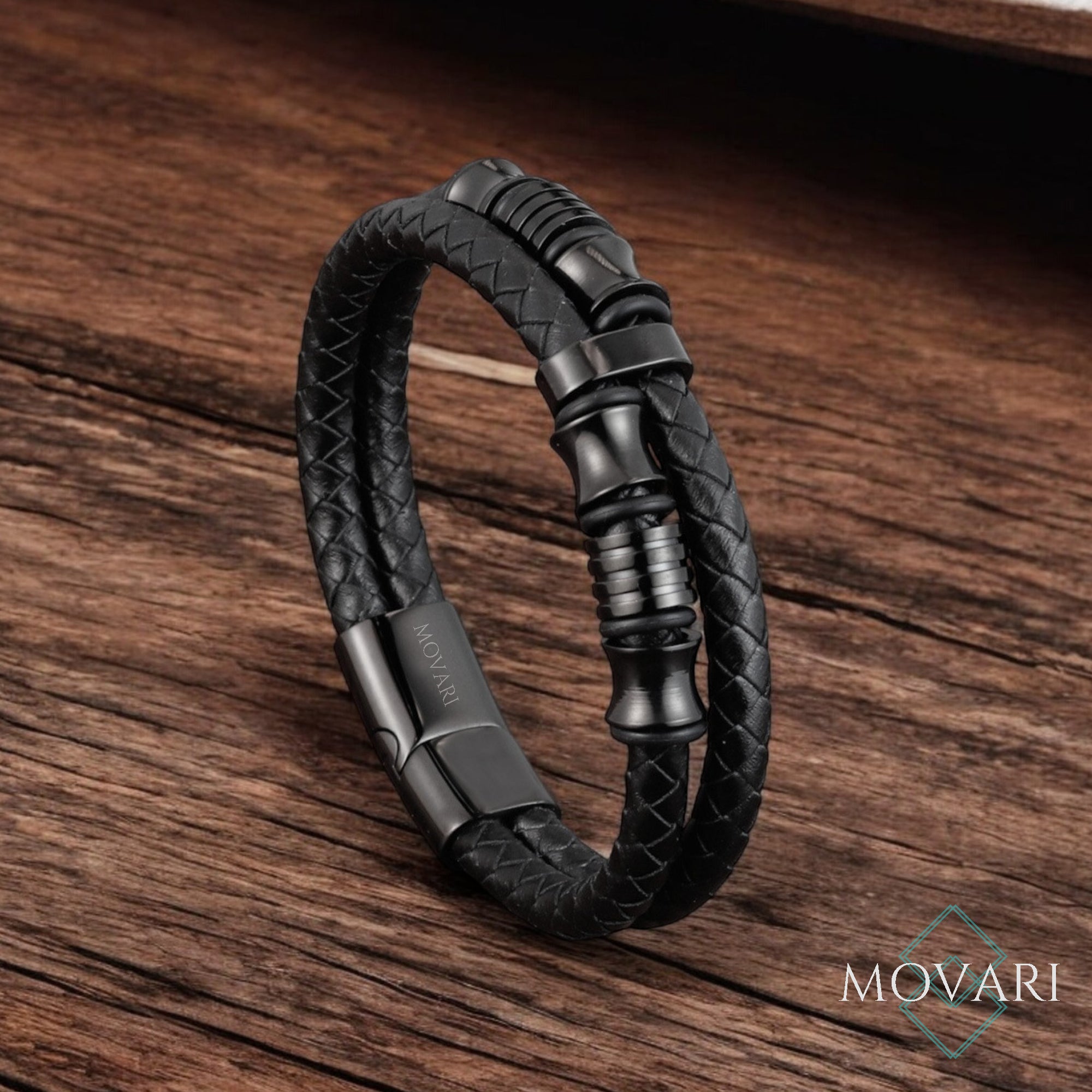 Gothic men's bracelet Viking leather bracelet rock bracelets handmade usa