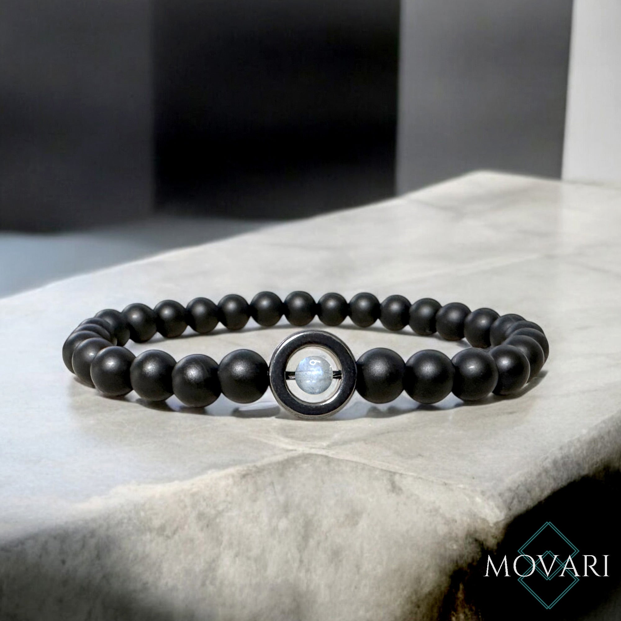 perfect gift Moonstone Bracelet Onyx Hematite 6mm